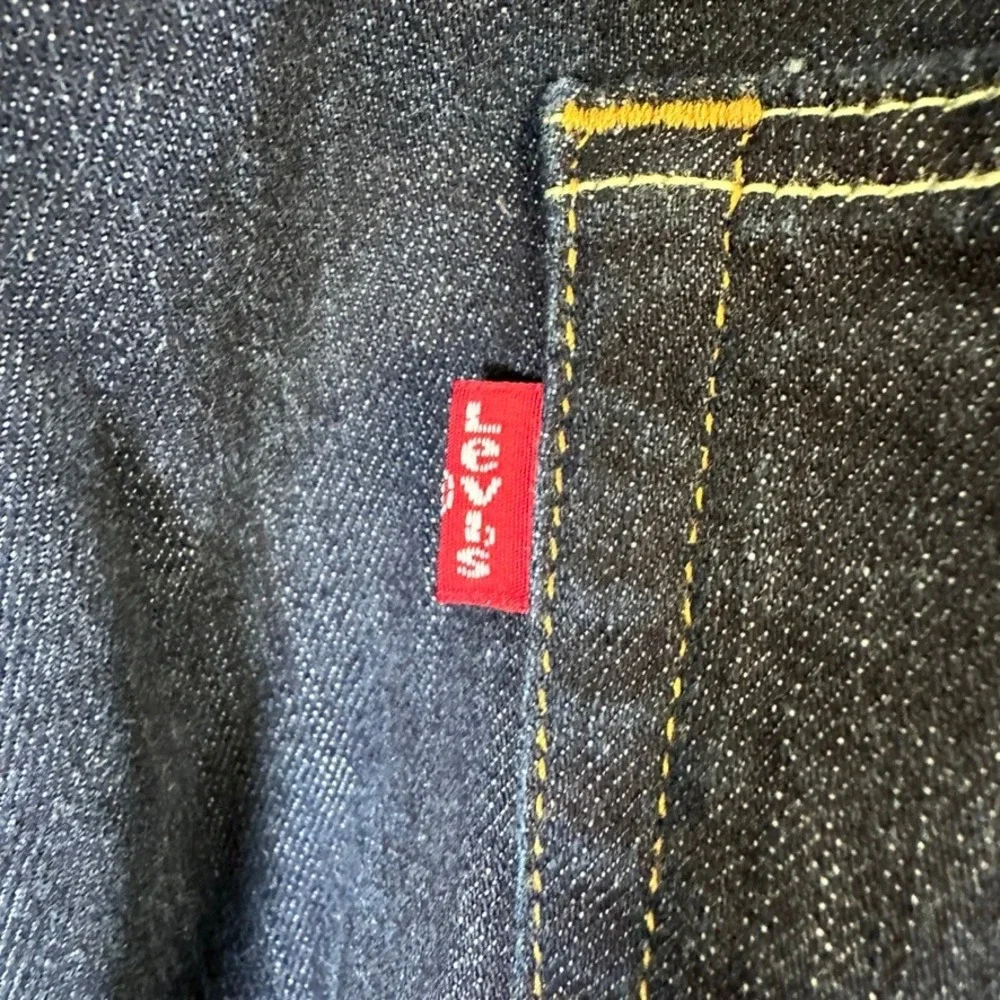 Levi Strauss Mens Dark Wash Indigo Straight Leg Denim Jeans Blue 42x27